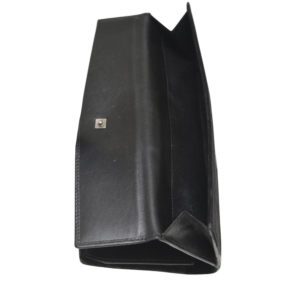 GUCCI Black Suede Leather Wallet Web Green Red Continental Long Flap Snap - Picture 7 of 11